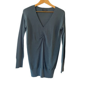 Trouve Womens Cashmere Blend‎ Ruched V-Neck Sweater